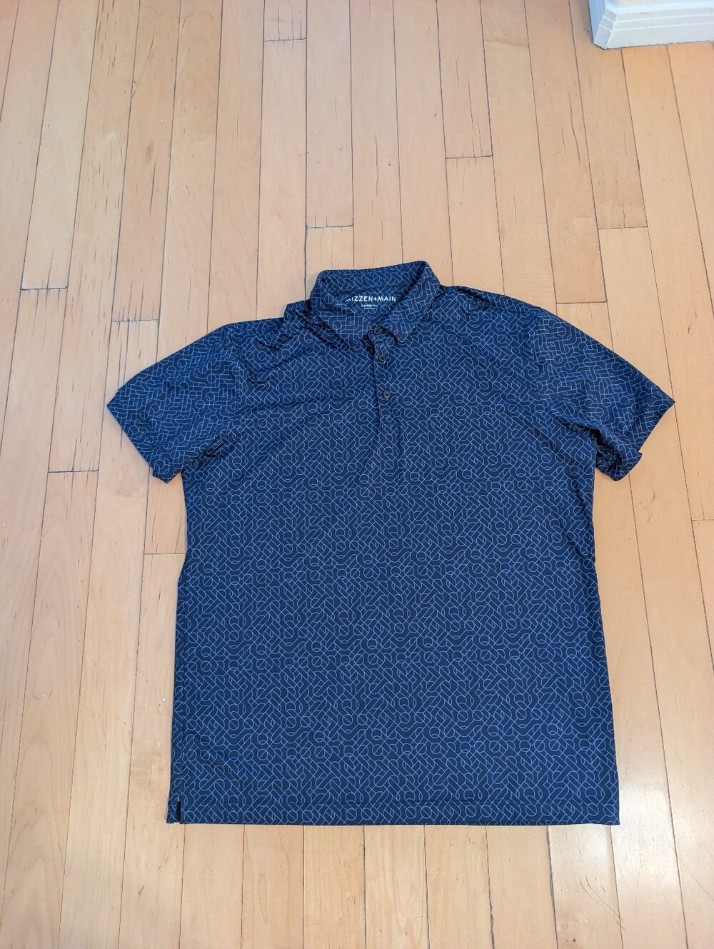 Mizzen + Main Purple Geometric Versa Polo Shirt